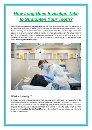 How Long Does Invisalign Take to Straighten Your Teeth