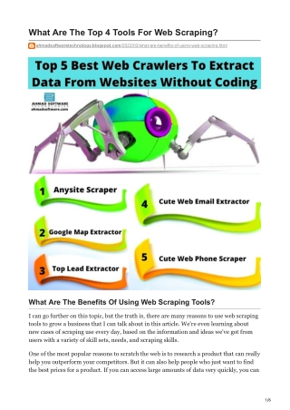 1What Are The Top 4 Tools For Web Scraping