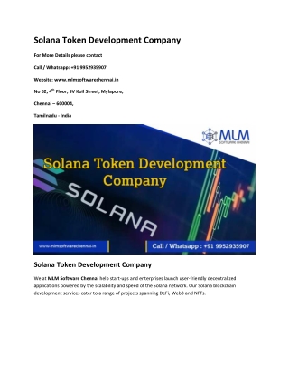 Solana Token Development Company