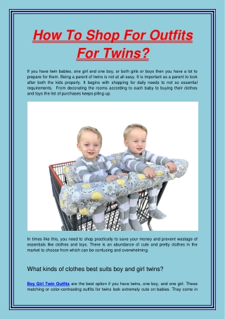 How To Shop For Outfits For Twins