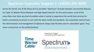 Spectrum Support Number |  1(800)-296-0083