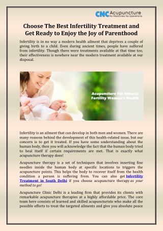 Infertility Treatment in South Delhi