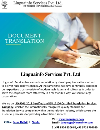 Language Translation Company In Delhi NCR, India Worldwide