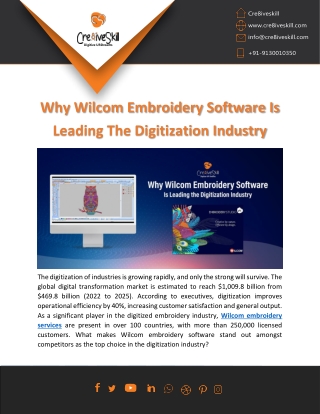 Wilcom Software: Best Embroidery Digitizing Software | Cre8iveSkill