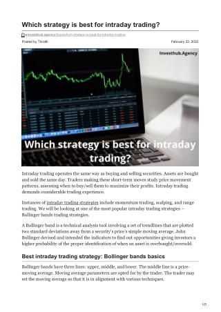 WHICH STRATEGY IS BEST FOR INTRADAY TRADING