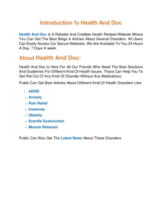 1-Introduction To Pharma Health Online