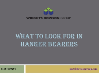 What to Look For in Hanger Bearers