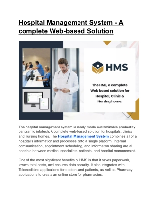 Hospital Management System - A complete Web-based Solution