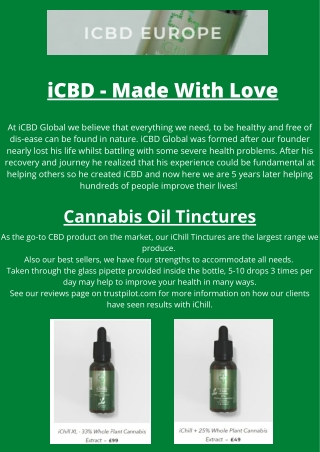 Natural Cannabis Oil Products InUK | iCBD Global