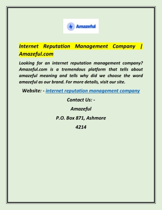 Internet Reputation Management Company | Amazeful.com