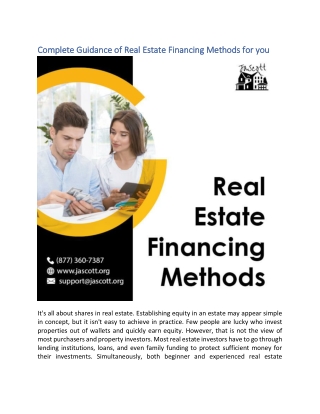 Complete Guidance of Real Estate Financing Methods for you