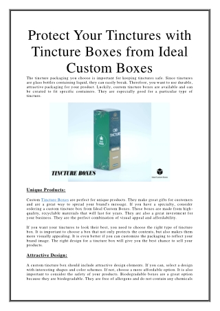 Protect Your Tinctures with Tincture Boxes from Ideal Custom Boxes