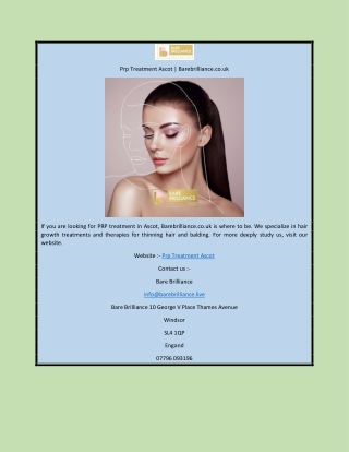Prp Treatment Ascot