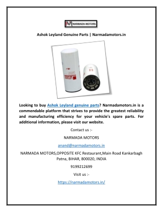 Ashok Leyland Genuine Parts | Narmadamotors.in