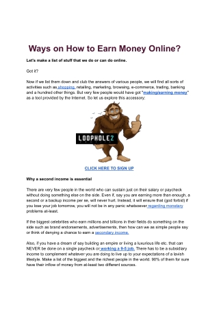 Ways on How to Earn Money Online_