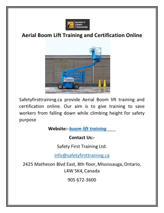 Aerial Boom Lift Training and Certification Online