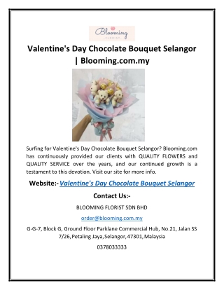 Valentine's Day Chocolate Bouquet Selangor | Blooming.com.my