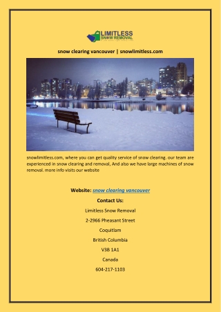 snow clearing vancouver | snowlimitless.com