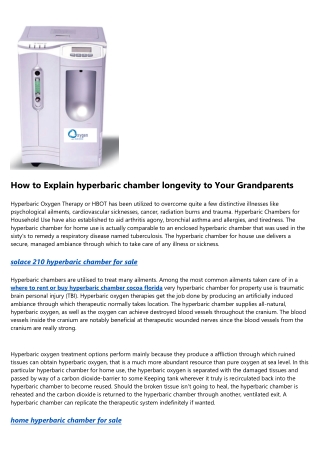 10 Secrets About used hyperbaric chamber for sale ebay You Can Learn From TV