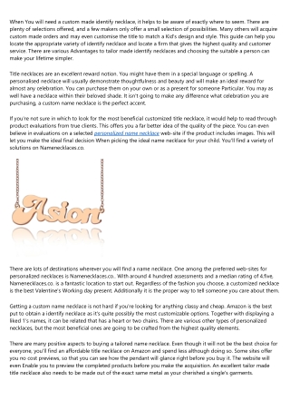 12 Helpful Tips For Doing personalized name necklace