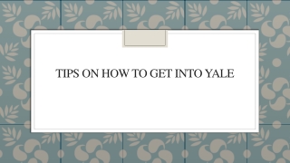Tips On How To Get Into Yale