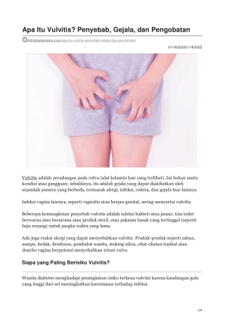 Apa Itu Vulvitis Penyebab Gejala dan Pengobatan - klinikkelaminku.com