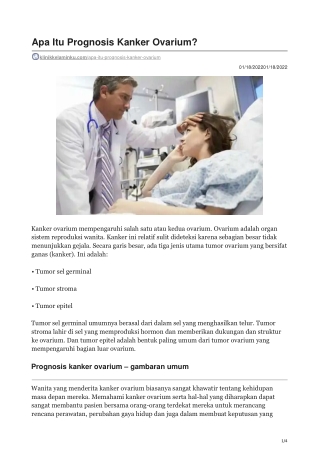 Apa Itu Prognosis Kanker Ovarium - klinikkelaminku.com