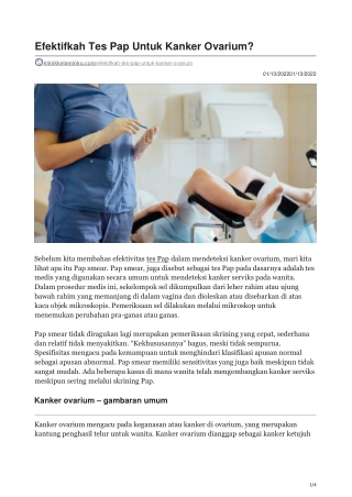 Efektifkah Tes Pap Untuk Kanker Ovarium - klinikkelaminku.com