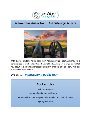 Yellowstone Audio Tour | Actiontourguide.com