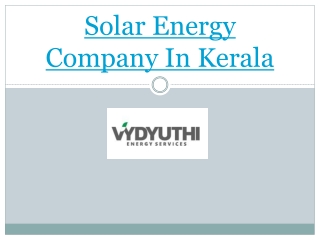 Vydyuthi Energy Services | Solar energy company in kerala
