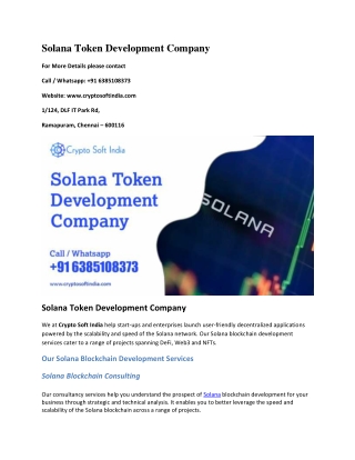 Solana Token Development Company