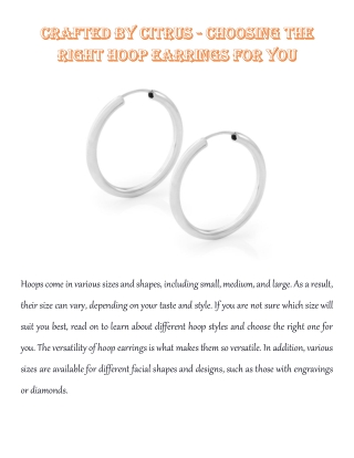 Crafted by Citrus - Choosing the Right Hoop Earrings for You