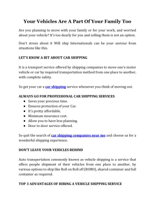 Your Vehicles Are A Part Of Your Family Too
