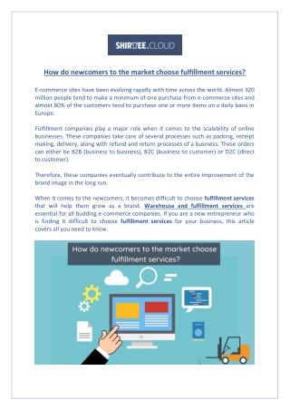 How do newcomers to the market choose fulfillment services?