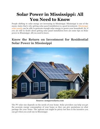 Solar Power in Mississippi_ All You Need to Know
