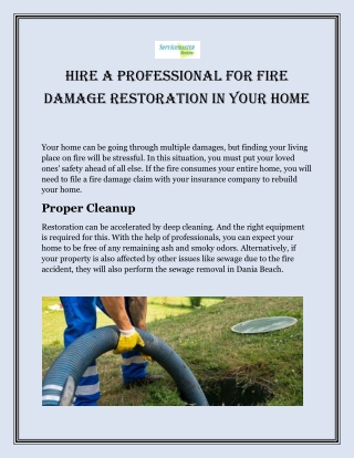 Sewage Removal In Dania Beach | Service Master By Reed