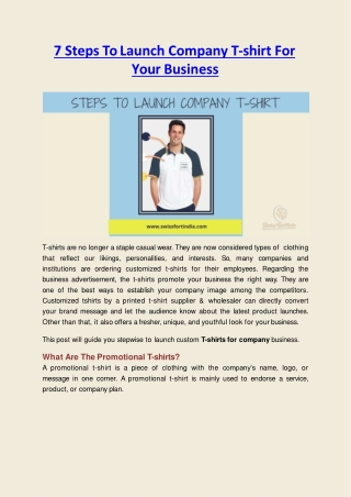 Steps To Launch Company T-shirt For Your Business