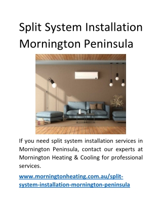 Split System Installation Mornington Peninsula