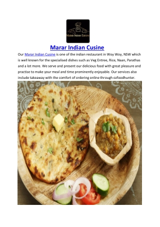 Marar Indian Cusine Menu Takeaway Woy Woy, NSW | 5% off