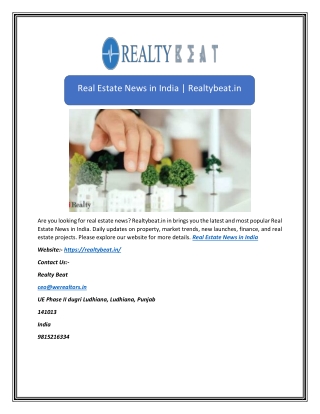 Real Estate News in India | Realtybeat.in