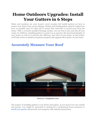 Home Outdoors Upgrades_ Install Your Gutters in 6 Steps