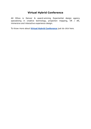 Virtual Hybrid Conference