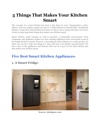 5 Things That Makes Your Kitchen Smart