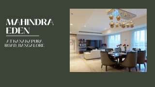 Mahindra Eden at Kanakapura Road Bengaluru | PDF
