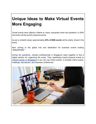 Unique Ideas to Make Virtual Events More Engaging