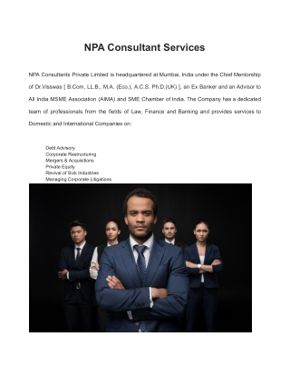 NPA Account Settlement | Best NPA Services