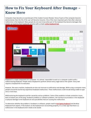 How to Fix Your Keyboard After Damage – Know Here