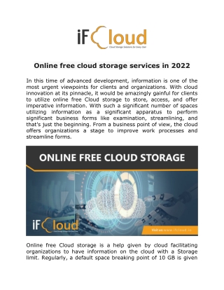 Online free cloud storage services in 2022