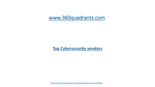 Top Cybersecurity vendors