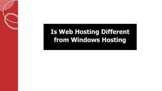Is Web Hosting Different from Windows Hosting